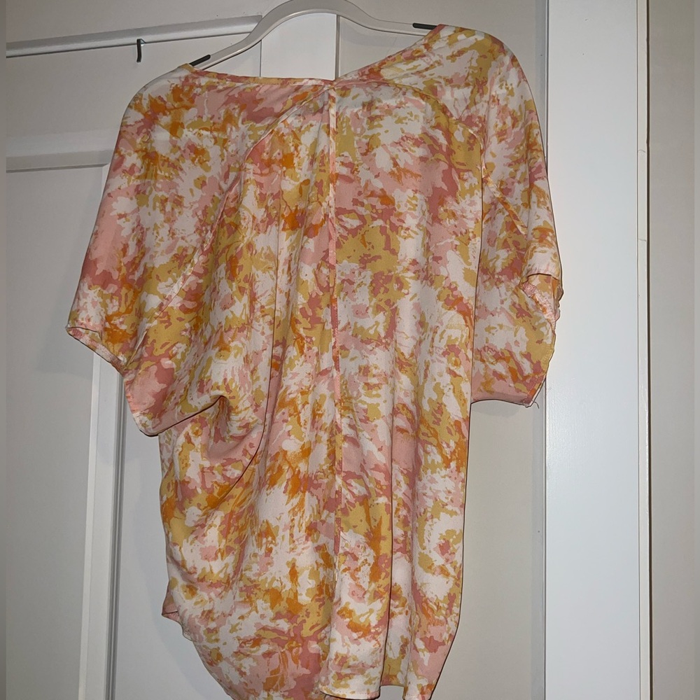 Women’s Colorful Pink and Yellow Blouse Top - Picture 2 of 4